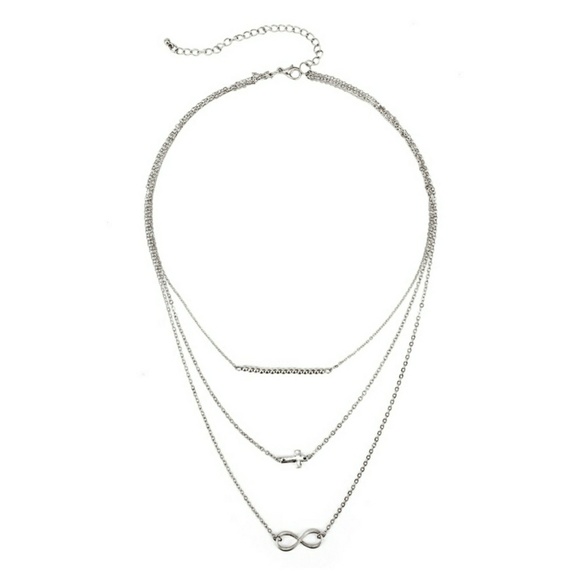 Multi Later Infinity Cross Necklace - Picture 2 of 2